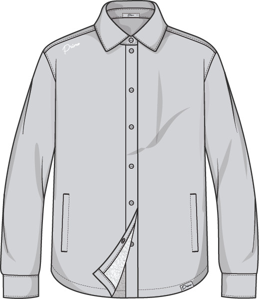 Men’s Button Up Shirt (Light Gray Lined)